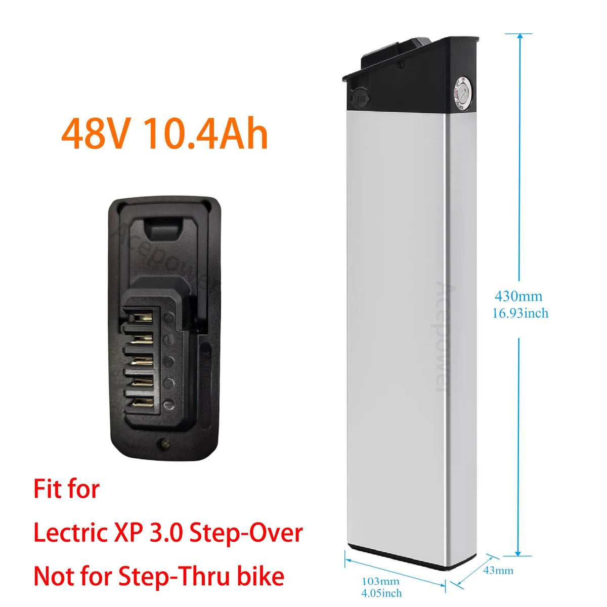 48V 10.4Ah 14Ah Ebike Battery for Lectric XP 3.0 Step-Over Long Range Lithium Electric Bike Replacement Battery BMS with Charger US Stock
