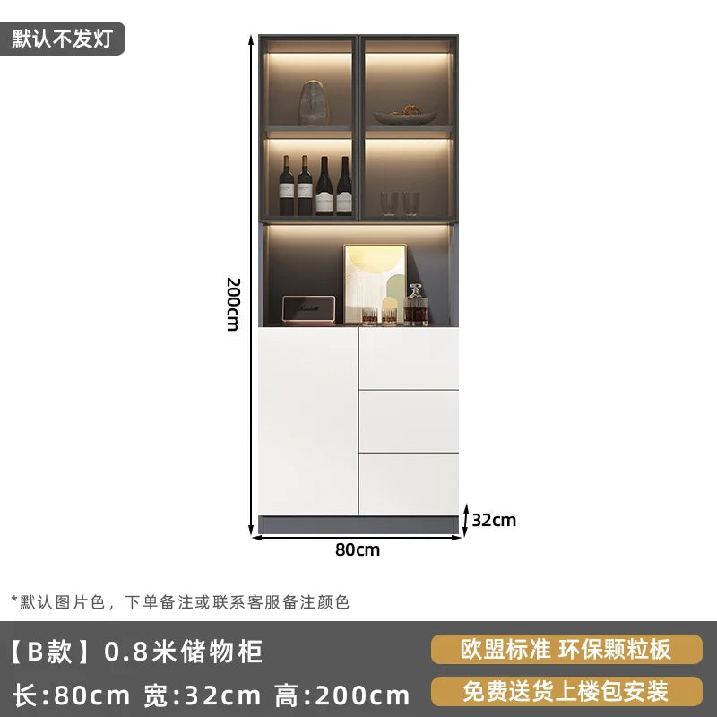 Customized sideboards, high cabinets, light luxury, modern living room storage cabinets, wine cabinets, integrated wall-walled