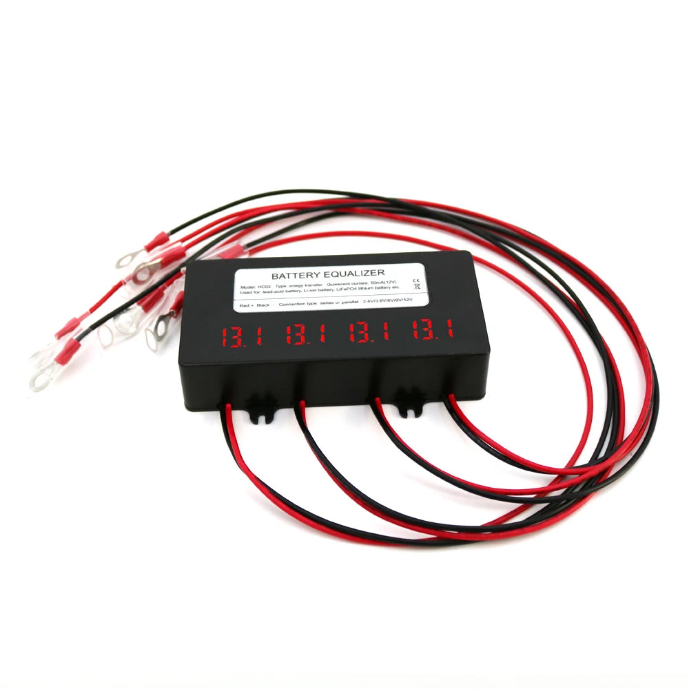 Digital Display 48V Battery Equalizer for 4 X 12V Batteries Balancer 4S 12V Gel Flood AGM Lead Acid Batteries Charger Regulator