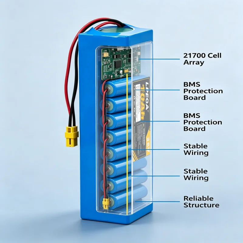 10S2P 21700 5C power lithium battery pack 36V 100% 10.0Ah rechargeable 500W for electric scooters, bicycles, motorcycles