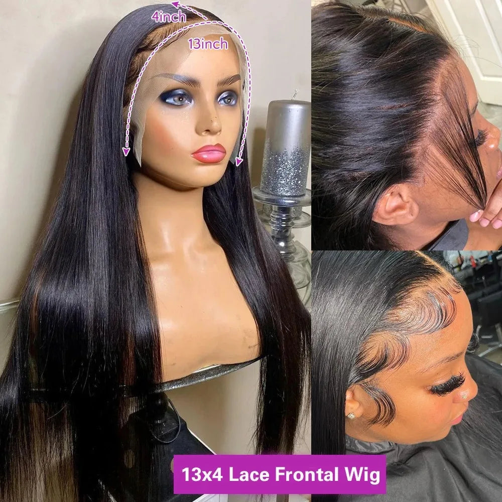13x4 13x6 HD Lace Frontal 5x5 Closure Wigs | 40 42 Inch Bone Straight