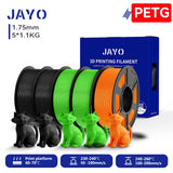 JAYO 3D PETG/PLA/PLA PLUS Filament 1.75mm PLA Filament 5 Rolls For Bambu FDM 3D Printer Neatly Wound 3D Printing Material for 3d