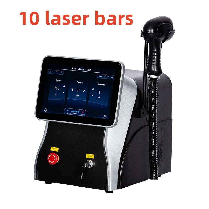 HOT Portable 4000W Diode Laser 10 Laser Bars 755NM 808NM 1064NM Wavelength Freezing Point Painless Permanent Hair Removal