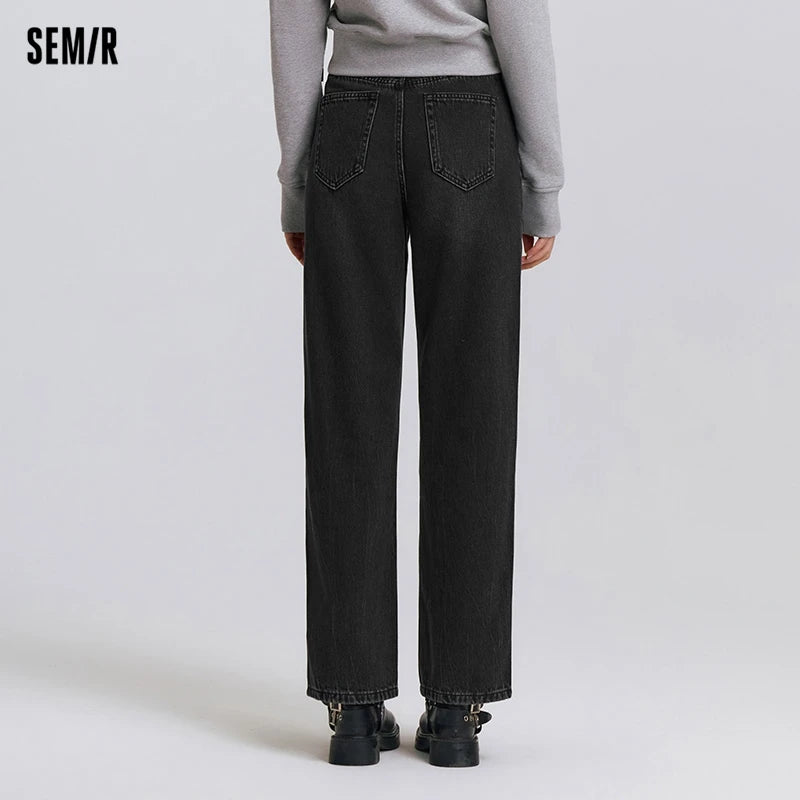 Semir Jeans Women Vintage Long Trousers 2025 New Spring Wide-leg Trousers Comfortable Soft Versatile Trousers