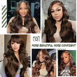 250 Density Human Hair Wigs Chocolate Brown Lace Front Wig Body Wave Wig 13x6 Hd Lace Frontal Wig for Black Women Clearance