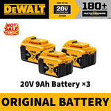 100% Original Dewalt 20V Battery 2AH 9AH Li-Ion Replacement Battery Charger Combo DCB202 DCB609 DCB209 DCB206 Power Tool Battery