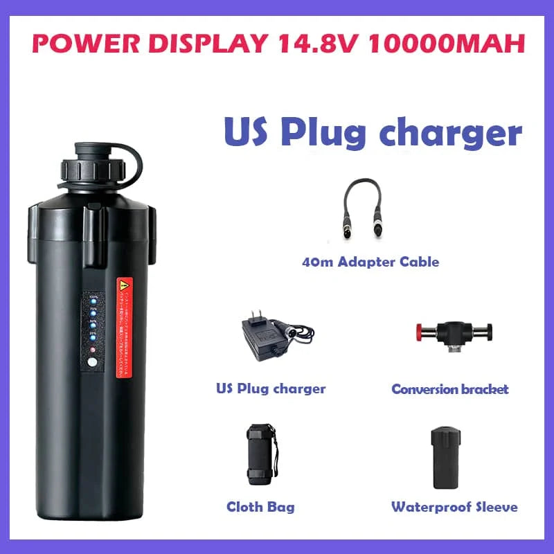10Ah Power Display 14.8V 10000mAh Sea Fishing Electric Reel Battery For SHIMANO 600DH 1000EJ DAIWA 600MJ 500MJ Droplet Wheel