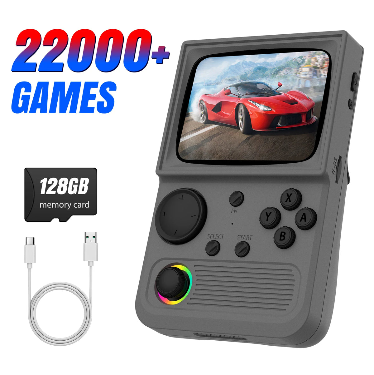 R36T Retro Handheld Game Console 22000+Game 3.5'' HD IPS Screen WI-FI Multiplayer 128G Portable Pocket Video Player Ship From US