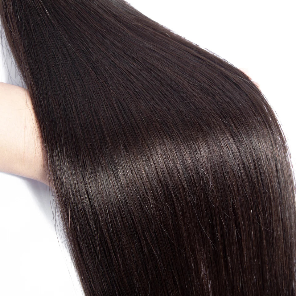 Queenlike 5x5 Lace Closure With Bundles Brazilian Weave 30 40 Inch Straight Human Hair Bundles With 6X6/13X4 Frontal Closures