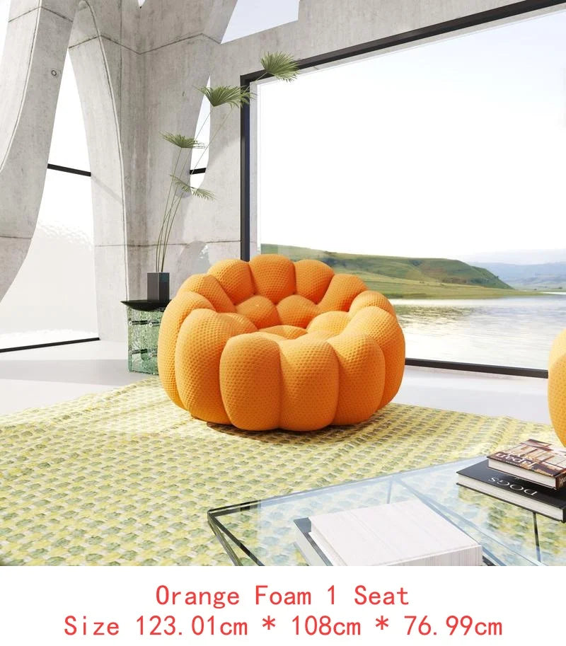 Orange Bubble Modular Sofa Single Seat - Cozy, Contemporary Design for Living Room or Lounge Area