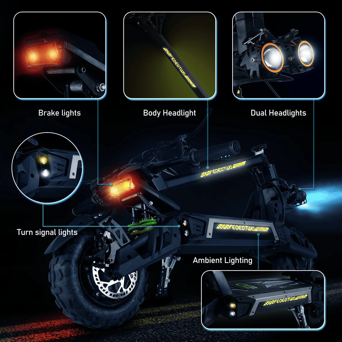 EOEOTWO Electric Scooter,6000W Dual Motor,55Mph Top Speed,60Miles Range,Scooter for Adults with Dual Suspension Hydraulic Brake