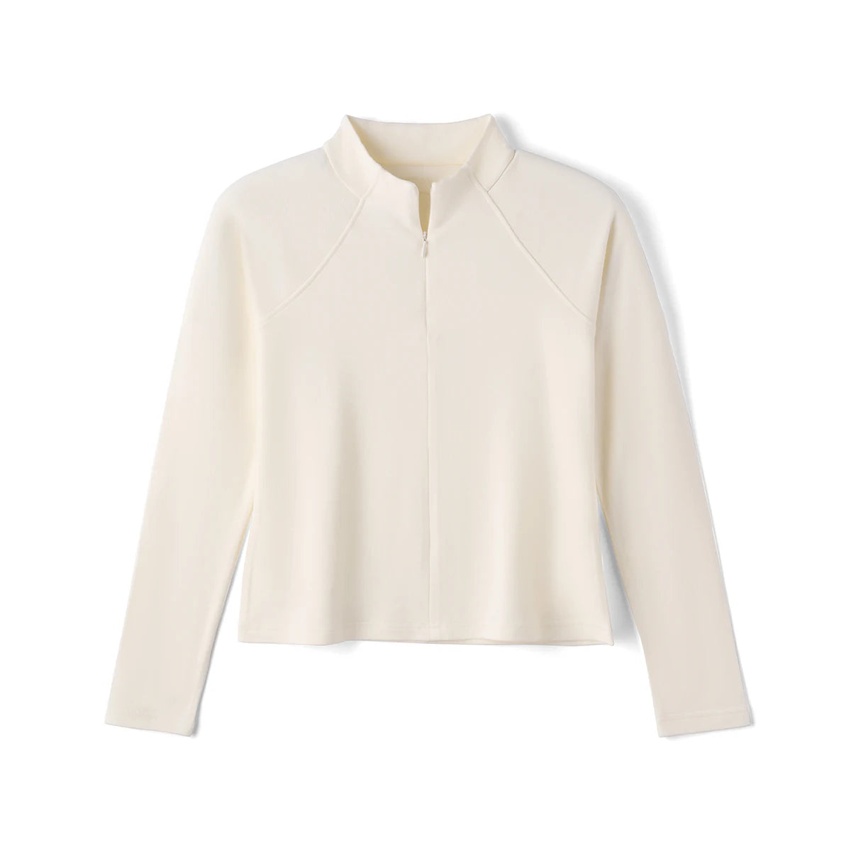 SIMWOOD 2026 Autumn New Women's Half Zip Up Stand Collar Cropped Long Sleeve T-Shirt Regular Fit Raglan Sleeve Tops