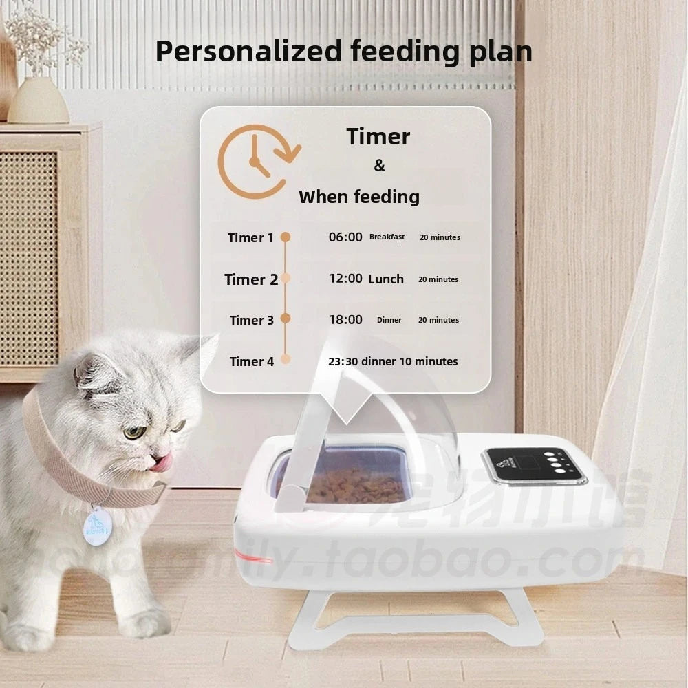 Microchip Pet Feeder, Automatic Cat Feeder with Infrared Sensor, Timed Feeder for Multiple Cats, Anti-Sneak Eating