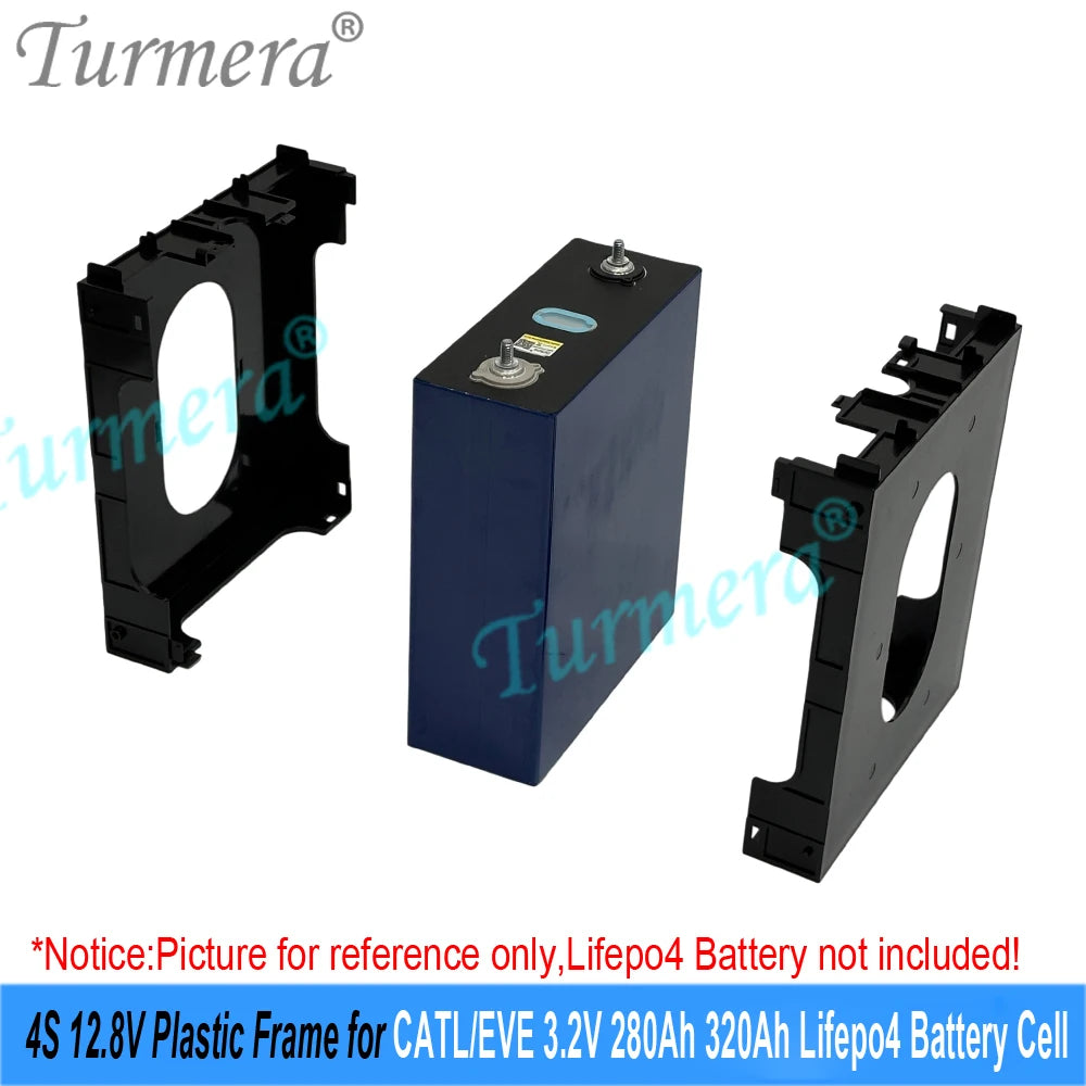 Turmera 12V 24V Battery Frame Flame-Retardant ABS PC Plastic Holder with Latches for CATL EVE 280Ah 320Ah 105Ah Lifepo4 Cell Use
