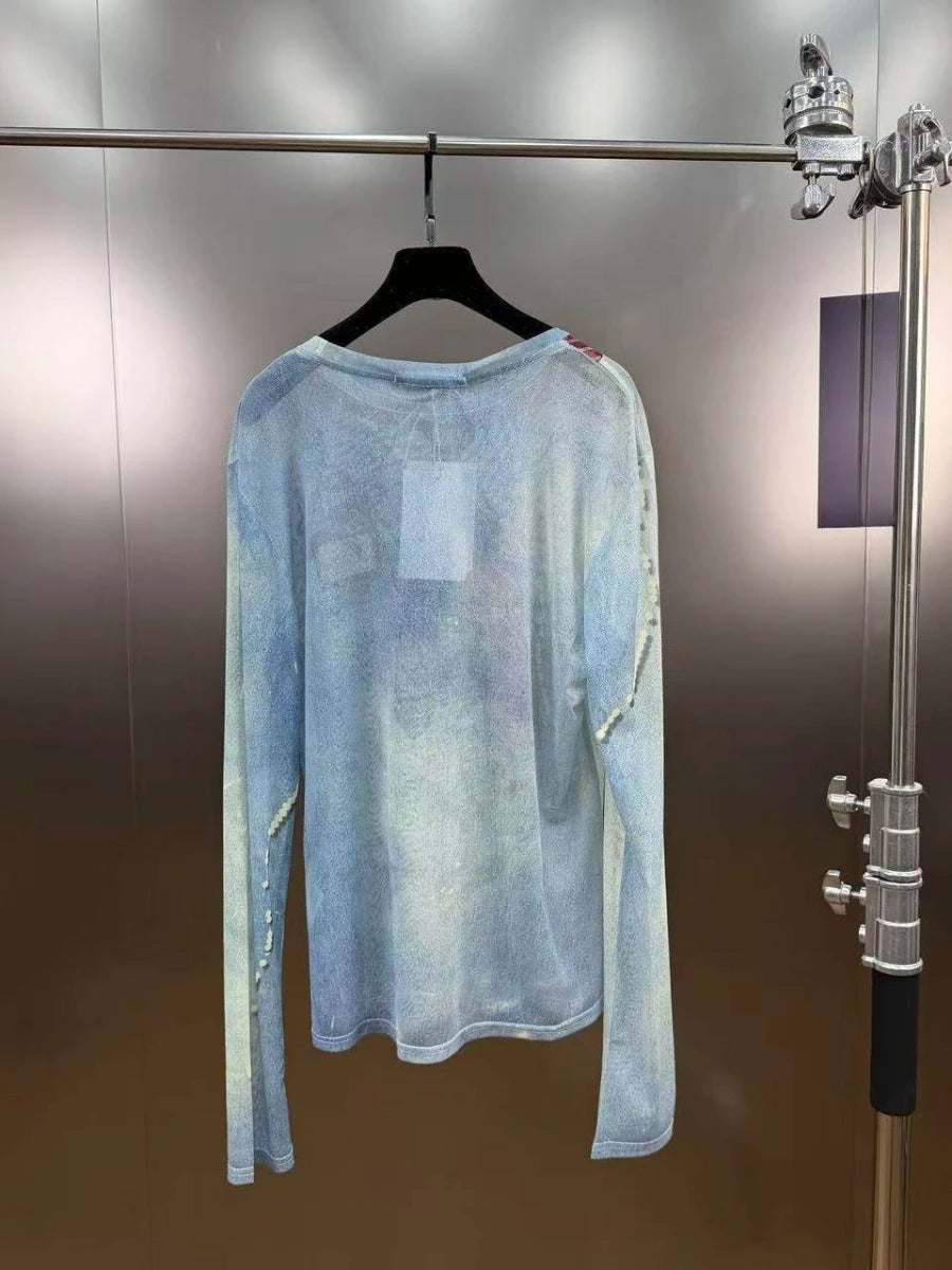 CHICEVER Solid Spliced Printing T Shirt Female O Neck Long Sleeve Loose Korean Streetwear Women's T Shirts Fashion Autumn New