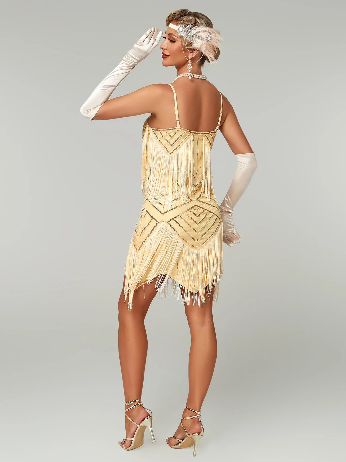 Flapper Roaring Plus Size 20s Great Lady Mini Short Dress Gatsby Fringed Sequin Beaded Lady Mini Tassels Decoration Dresses