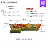 Sofa living room retro pattern high-end villa corner combination fabric sofa
