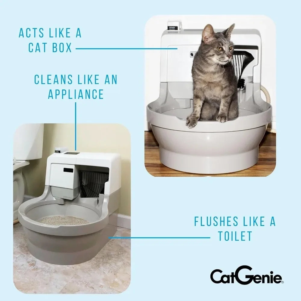 Nordic Deluxe Self-Cleaning, Fully-Flushing, Automatic Cat Litter Postmodern Box-New