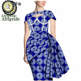 African Print Dresses for Women Short Sleeve Wrap Dashiki Outfits Ankara Attire Midi Party Wedding Evening S2025025