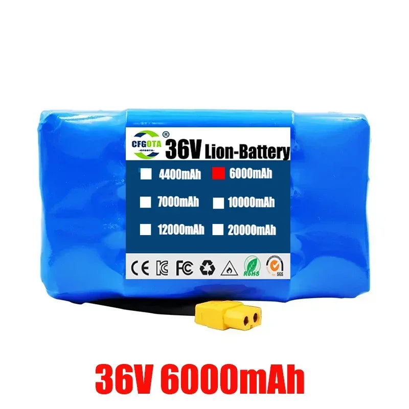 36V 7Ah Battery Hoverboard Rechargeable Li-ion Battery Pack Li-ion Cell for Electric Self Balance Scooter Hoverboard Unicycle
