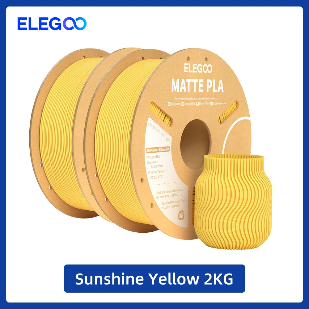 ELEGOO Multiple-Color Matte PLA Filament 1.75mm 2KG/4KG/5KG/10KG For EU US
