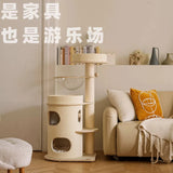 Nordic Minimalist Cat Tree Modern Solid Wood Space-Saving Cat Tree Toy Comfortable Furniture & Scratchers Rascador Gatos FYCT