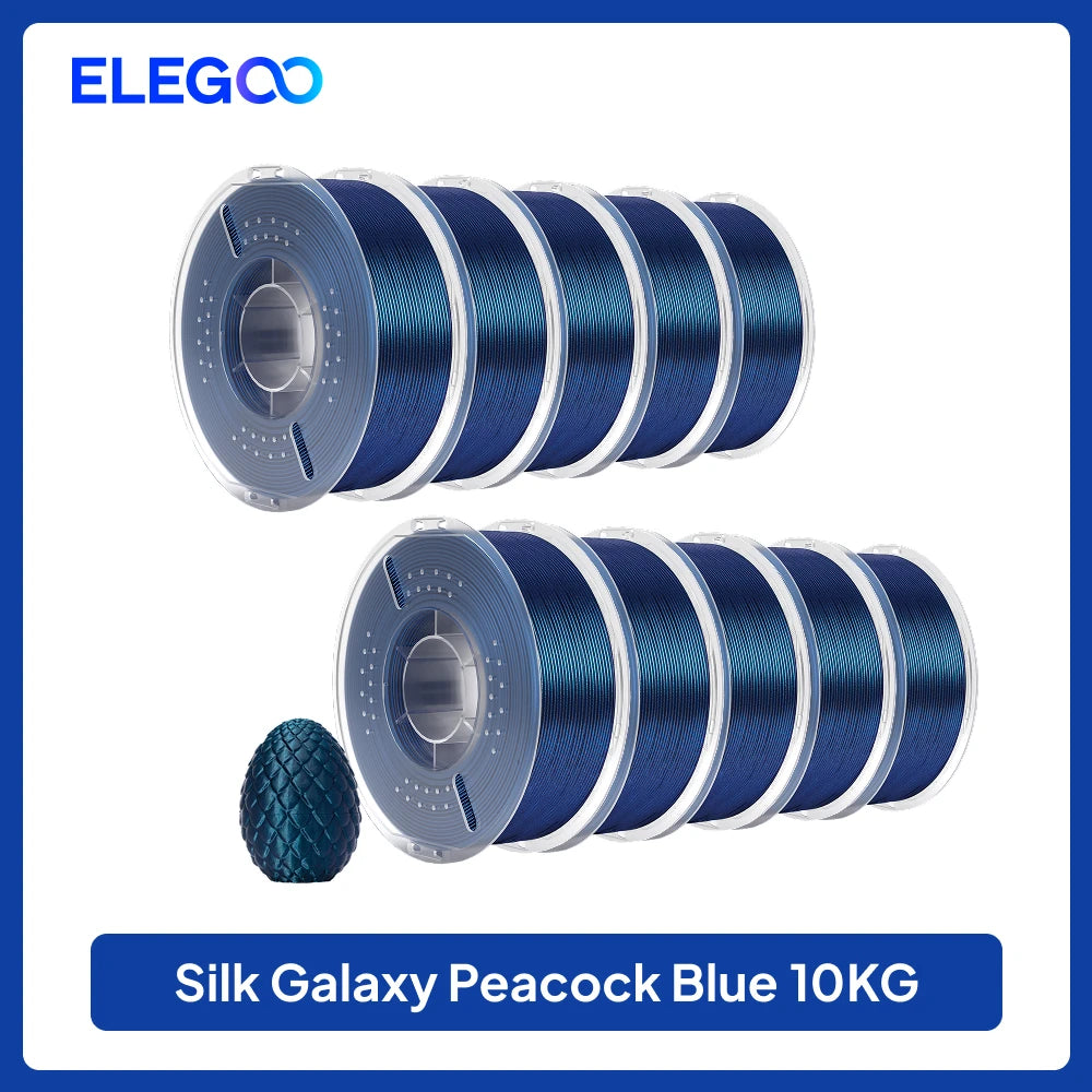 ELEGOO 5KG/10KG 1.75mm Silk PLA Filament,3D Printer Filament 1kg Gold Silver Fits for Most FDM 3D Printers
