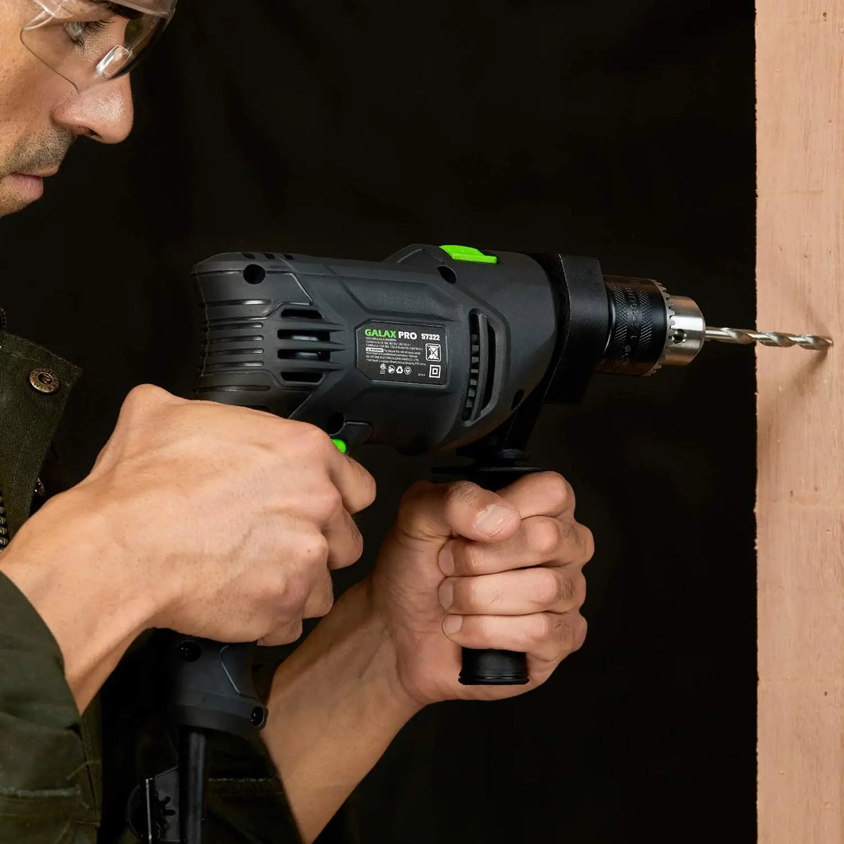 5Amp Hammer Drill with 105 Accessories, Variable Speed 0-3000 RPM, Dual Function, Rotating Handle and Case