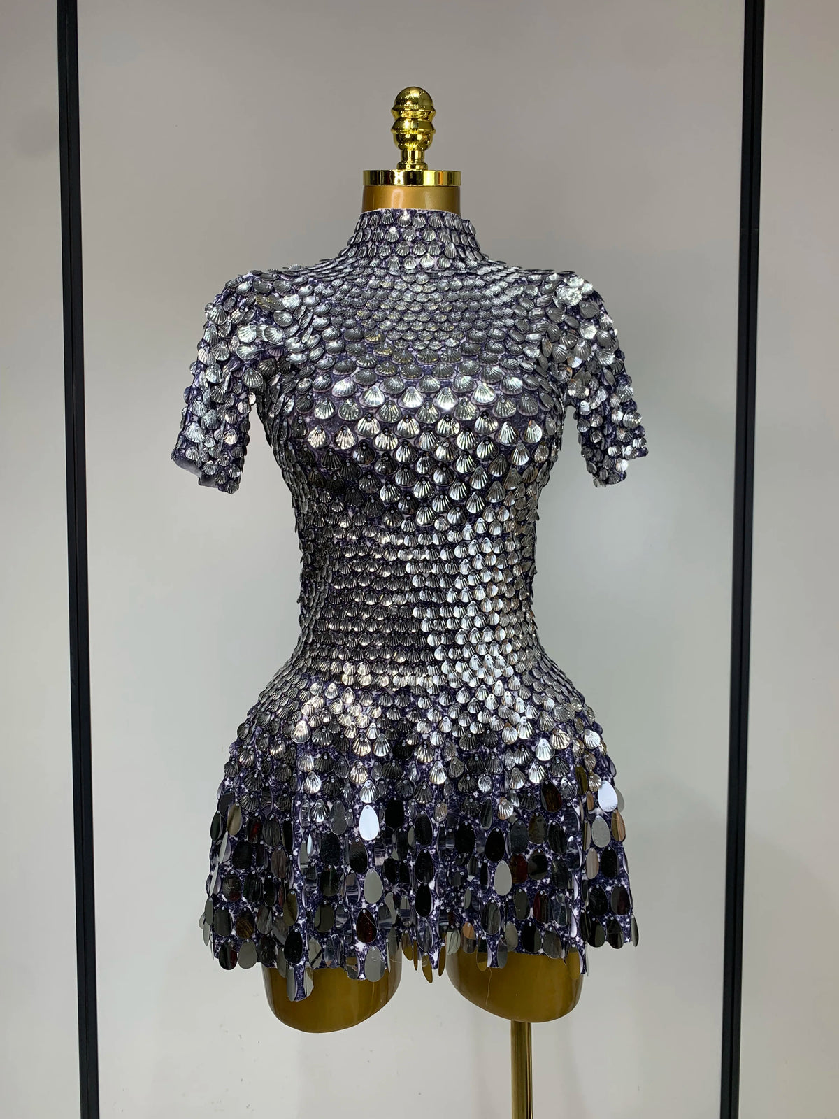 Sparkly Sequins Luxury Birthday Party Gown Short Dress Dancer Stage Performance Wear Women Sexy Nightclub Dress Festival Outfit