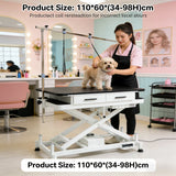 Electric Lift Pet Grooming Table with Drawers High-Density Waterproof Tabletop Dog Grooming Table for Pet Salon