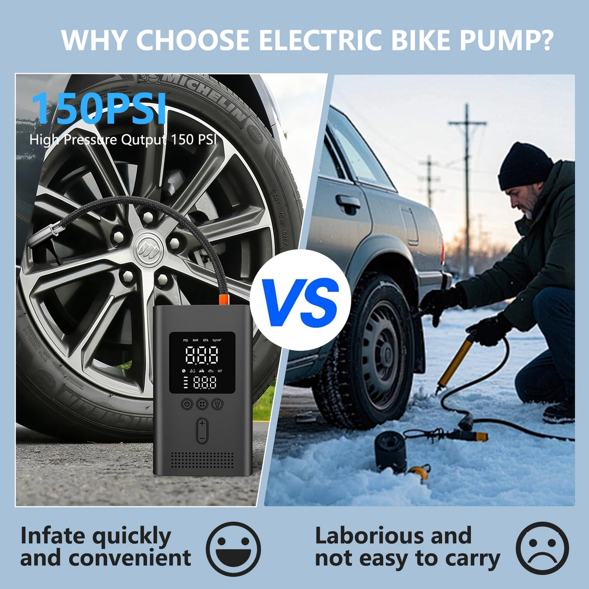 1500A Jump Starter Q9L with Air Compressor 150PSI Digital Tire Inflator Car Charger Booster Starting(9.0 Gas/6.5L Diesel)