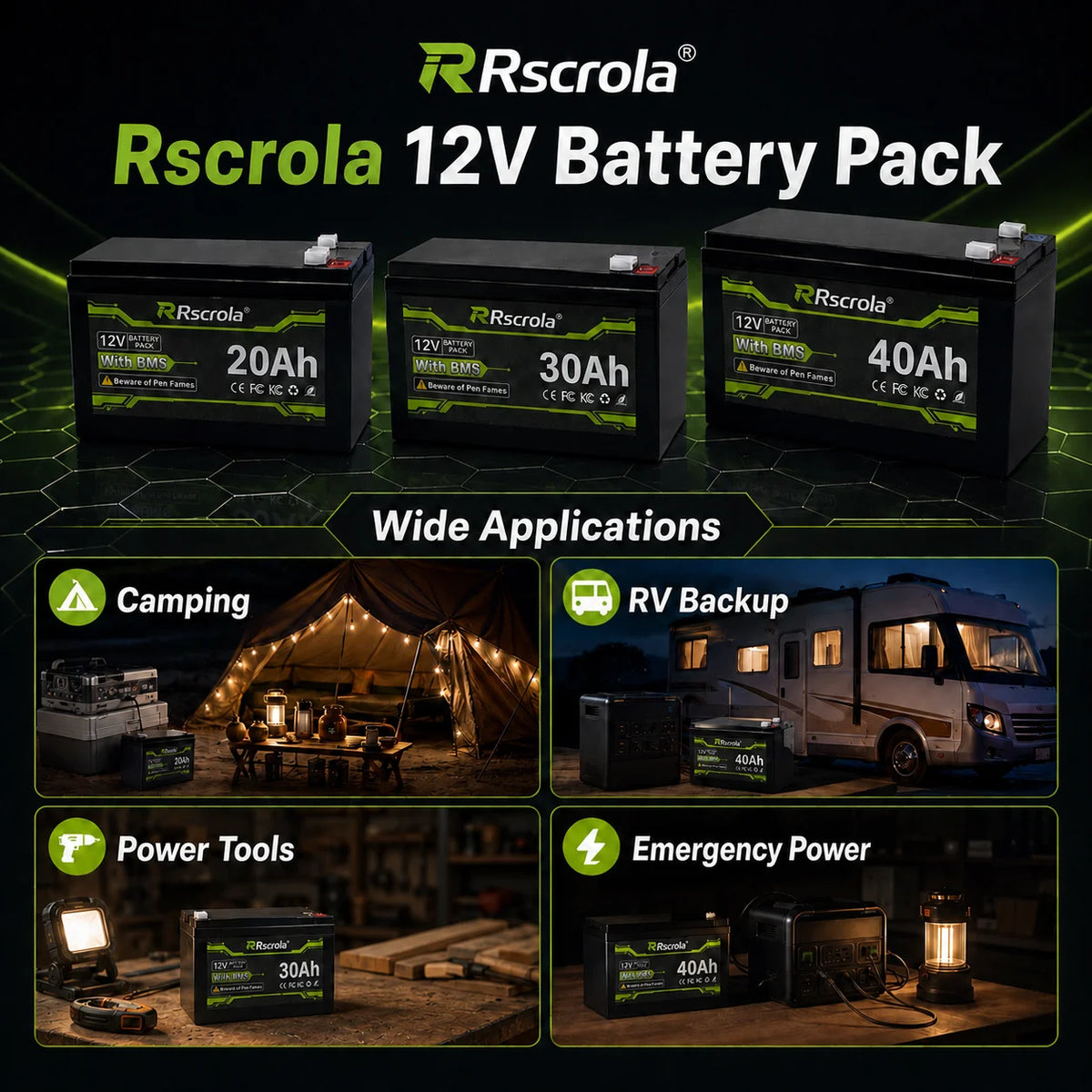 12V Rechargeable Lithium Battery Pack 20Ah 30Ah 40Ah 50Ah, 3S5P 6P 7P High Capacity Battery for Sprayer Portable Speaker Camping