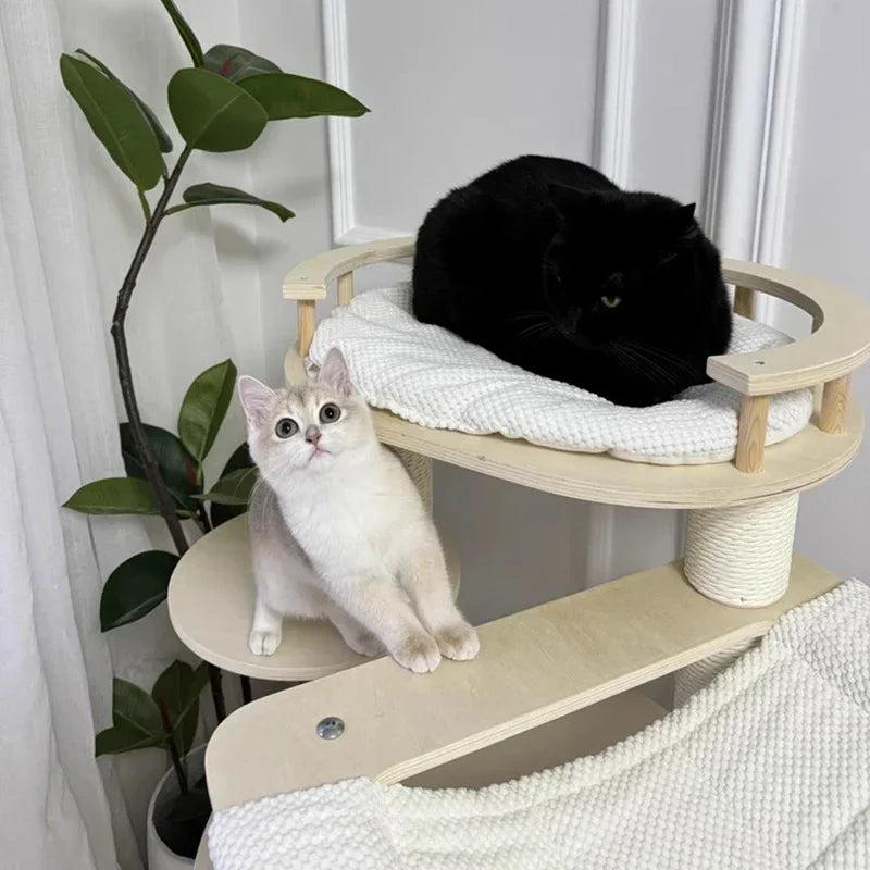 Italian Minimalism Cat Tree Nordic Originality Climbing Wall Playground for Cat House Scratching Post Pet Products Columpio FYCT