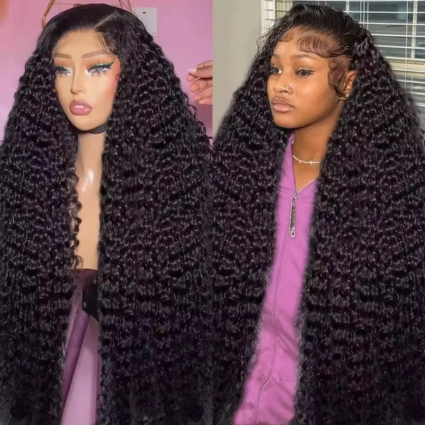 13x4 HD Water Wave Human Hair Wig 40 Inches Pre Plucked Lace Frontal Wig