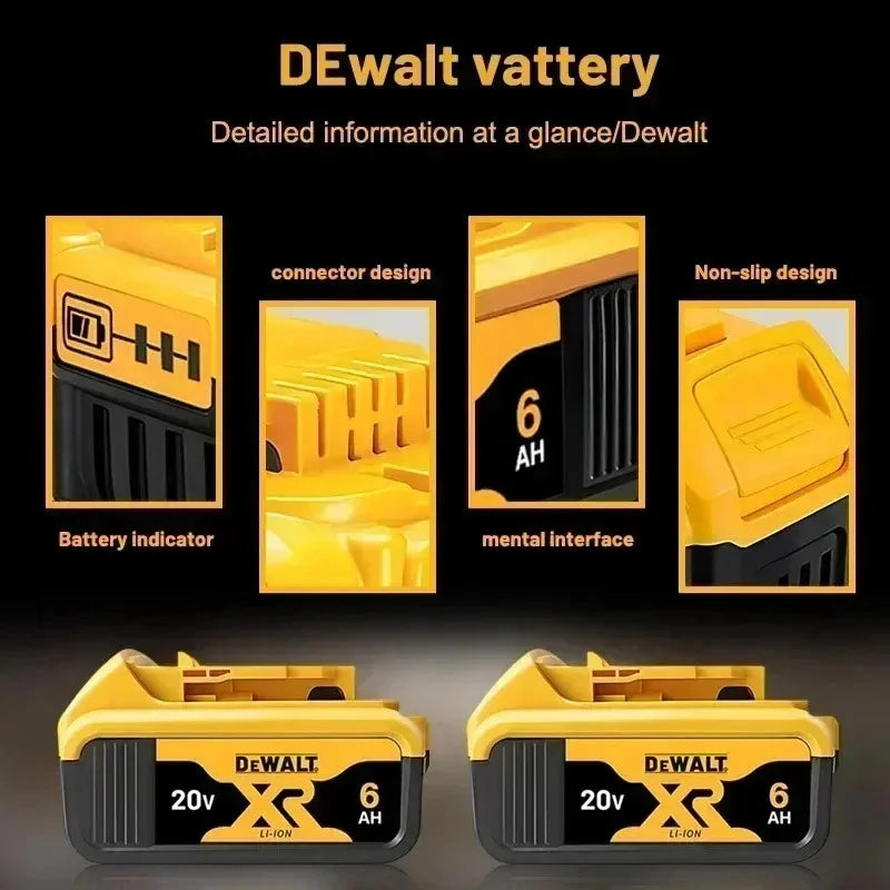 100% Original DeWALT Battery 20V 6000mAh for DCB606 DCB205 DCB206 DCB209 DCB182 Power Tool Fast Delivery by Air Freight