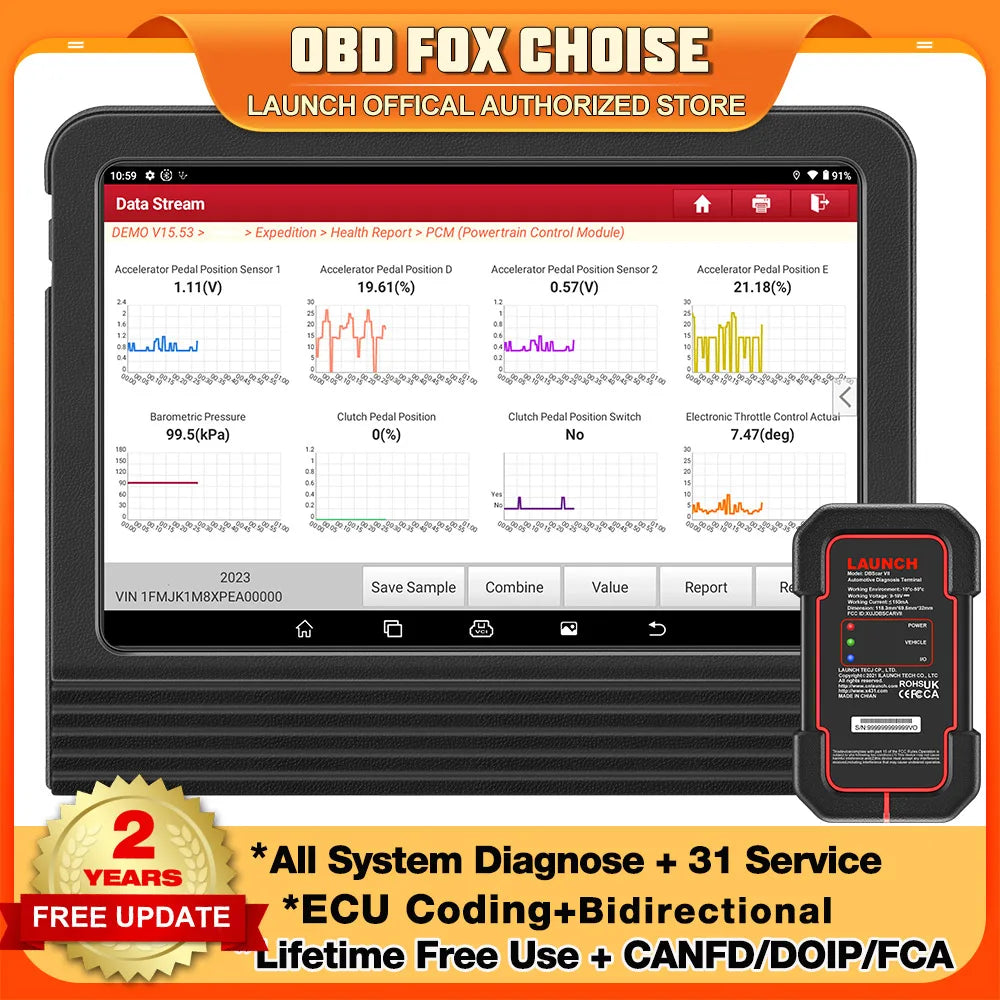 Launch X431 PRO V5.0 Automotive Diagnostic tools Full System ECU Coding Active test 37+ Service FCA CANFD DOIP OBD2 scanner