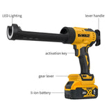 DeWalt 6-Speed  Cordless Electric Caulking Gun for Doors Windows Glass Sealant Adhesive Glue Gun with LED Light Tool