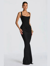 Sexy Strapless Lace Patch Dress Women's Sleeveless Backless Hollow Out Slim Fit Satin Long Dresses 2026 Lady Event Evening Robe