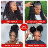 300% Density Curly Wigs HD 360 Full Lace Front Human Hair Wigs Brazilian