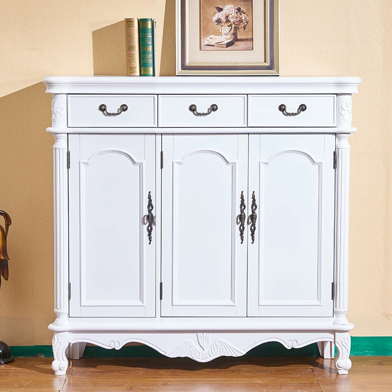 Country house brown walnut light yellow activity baffle multi-layer shoe cabinet entrance side cabinet