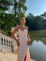 Elegant Split Women' s Dresses Solid Square Collar Backless Sleeveless Long Dress Female 2026 Spring Summer Party Evening Robes