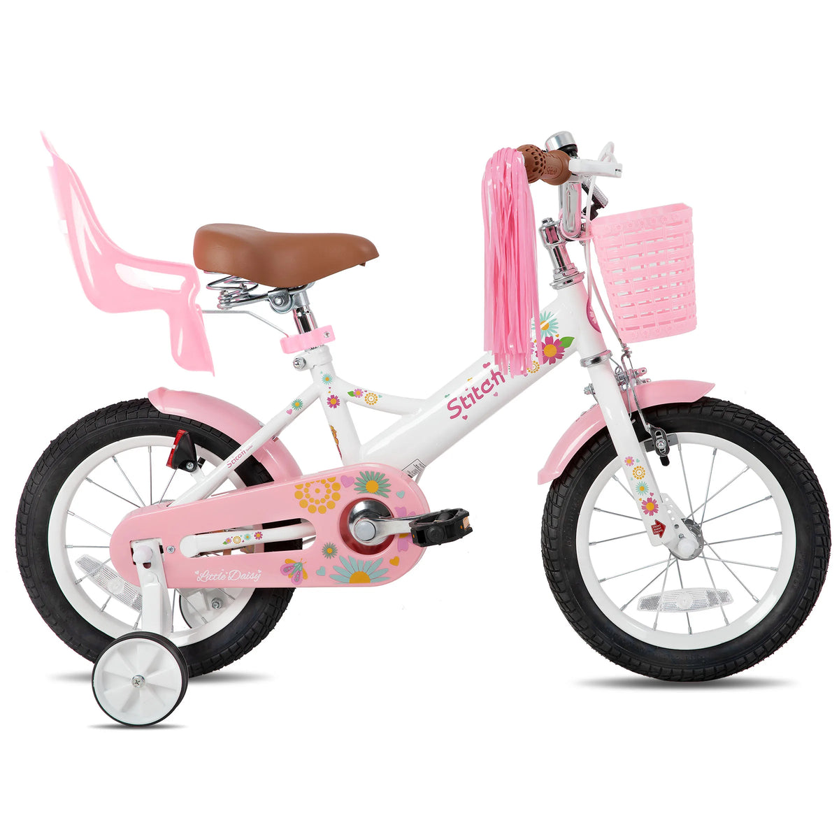 JOYSTAR Little Daisy Kids Bike for Girls Ages 2-7 Years, Bikes with Doll Bike Seat & Streamers,Bikes with Flag & Number Plate
