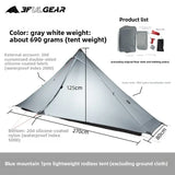 3F UL GEAR LanShan 1 pro Just 690 Grams 1 Person Outdoor Ultralight Camping Tent 3/4 Season 230*80*125CM Two Side Camping Tent