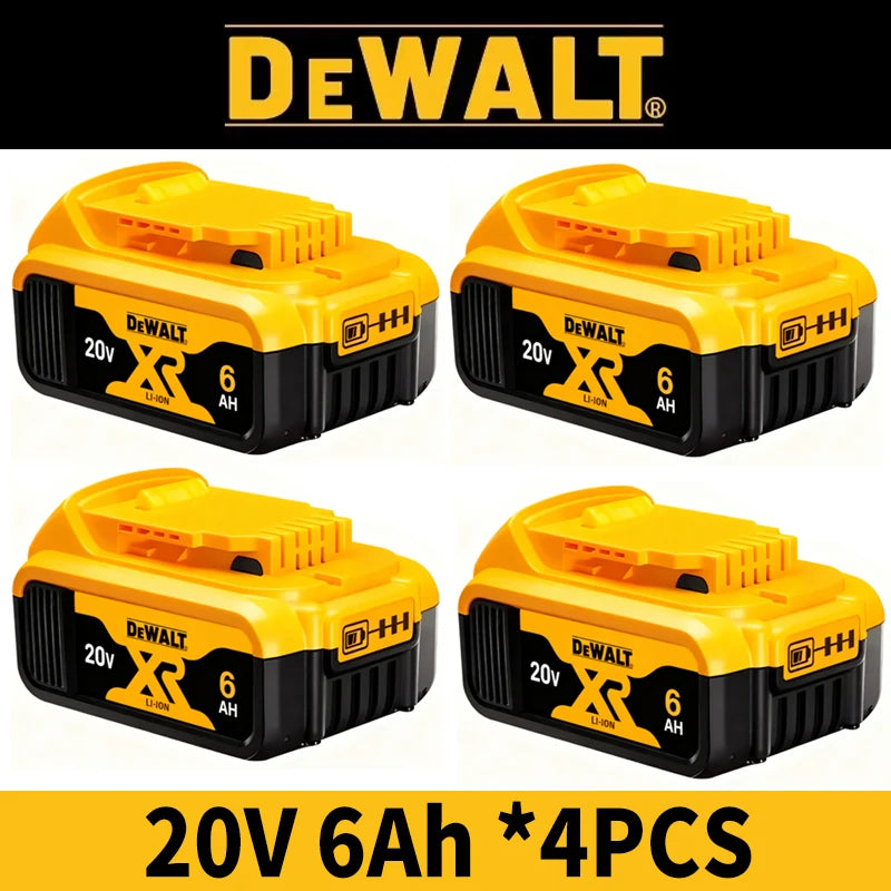 100% Genuine Dewalt 20V Battery ,20V 6Ah 5Ah Rechargeable Battery &Charger DCB206 For Dewalt Power tool Replacement battery