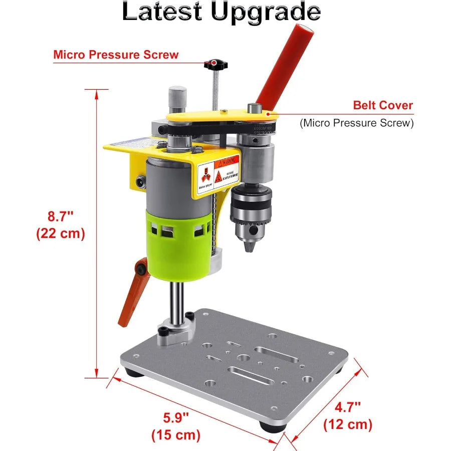Mini Drill Press Benchtop Drill Press Portable Electric Drilling Machine with Rotary Tool Flex Shaft Attachment B10 Chuck Drill
