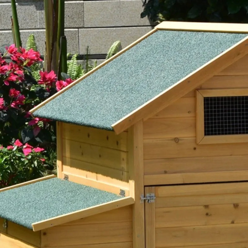Large Wooden Pet House  Outdoor Chicken Coop for Rabbits Ducks Geese Pigeons, Weatherproof & Easy Clean