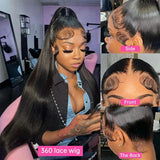 360 Full Lace Wig 30 40 Inch Bone Straight Human Hair Wigs 13x6 Hd Transparent Lace Front Pre Plucked Brazilian Hair For Women