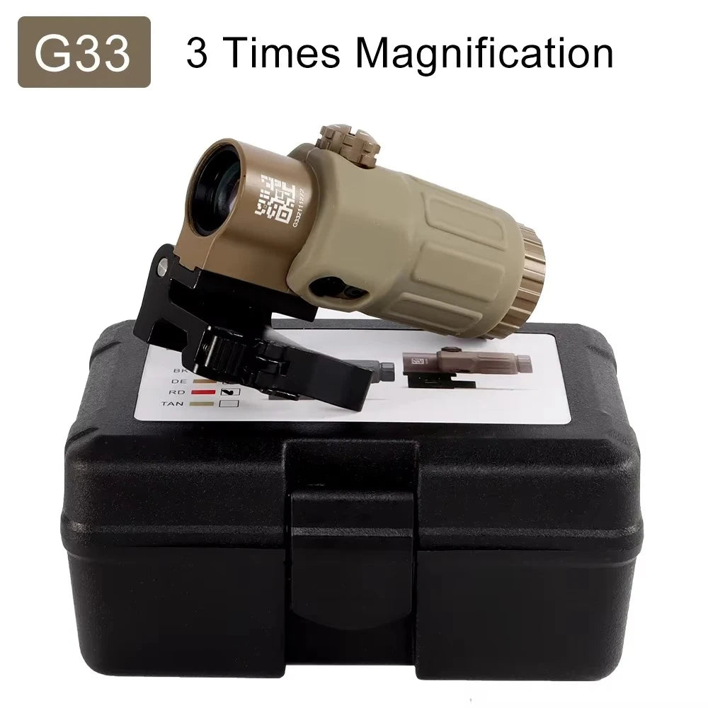Tactical G33 G43 G45 Sight Fixed 3X 5X Magnifier Scope with Quick Disassembly and Flipping for Airsoft Hunting Collimator