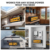 RVPOZWER 12.8V 300Ah LiFePO4 Lithium Battery 3840Wh Smart Built-in BMS Rechargeable Storage Battery 15000+ Deep Cycles Portable Iron Phosphate Battery for Off-Grid Solar System RV Camper Trailer Marine Boat Trolling Motor Household Emergency Backup Power