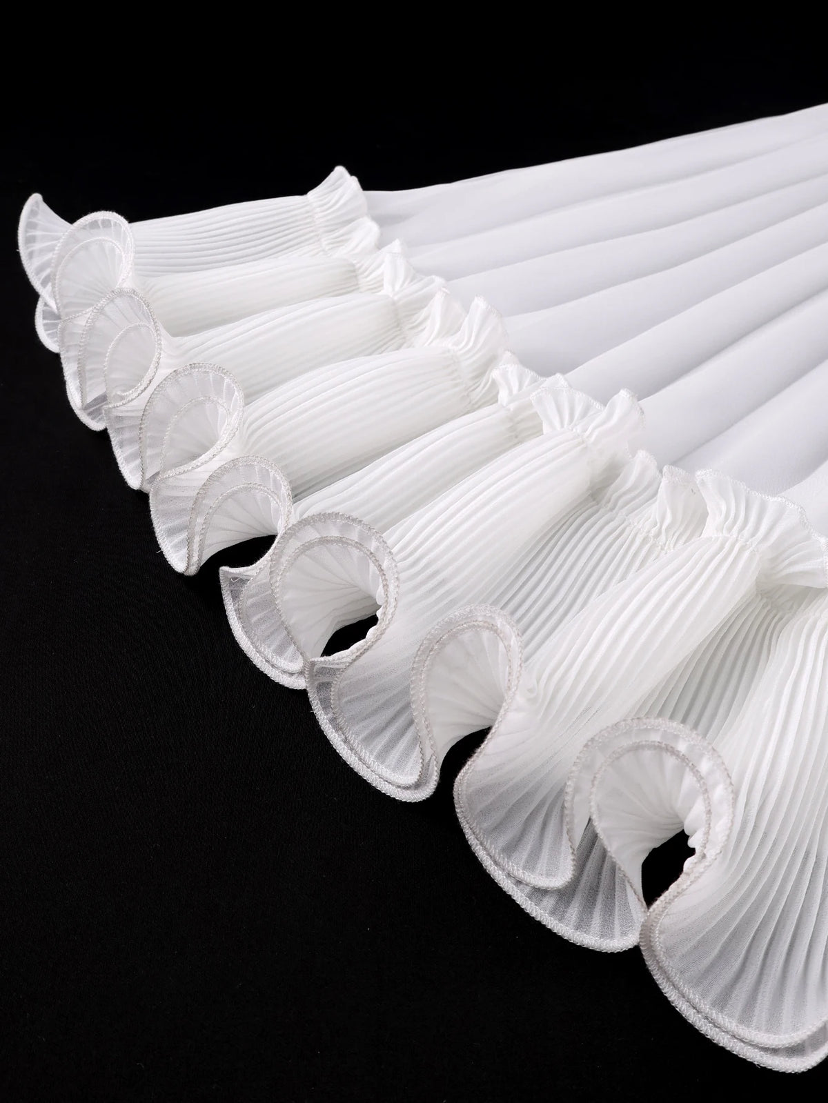 Women A Line Pleated Chiffon Dress V Neck Puff Sleeves Beading Ruffles Waist Belt Fashion African Female Evening Party Gown